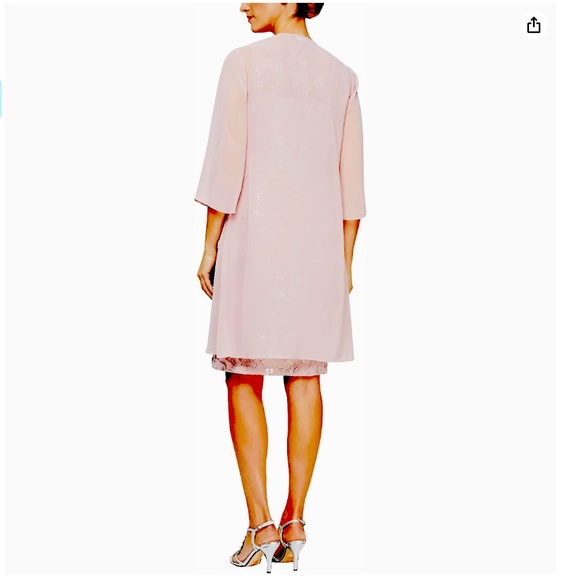 Alex Evenings Women's Short Embroidered Dress with Illusion Jacket Size 14 NWOT - Picture 4 of 15